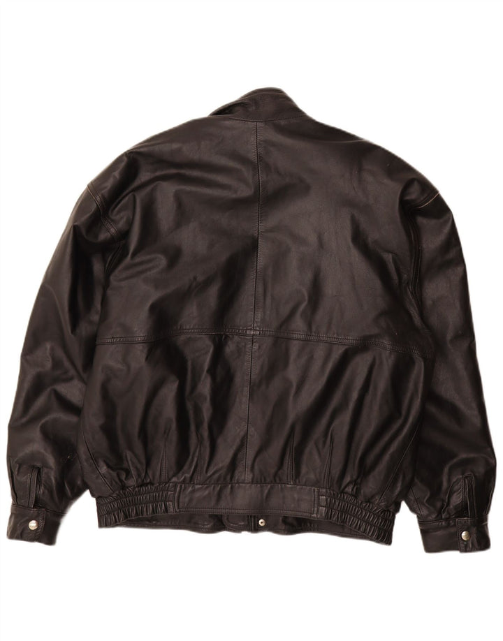 Vintage męska skórzana kurtka UK 40 duża czarna skóra