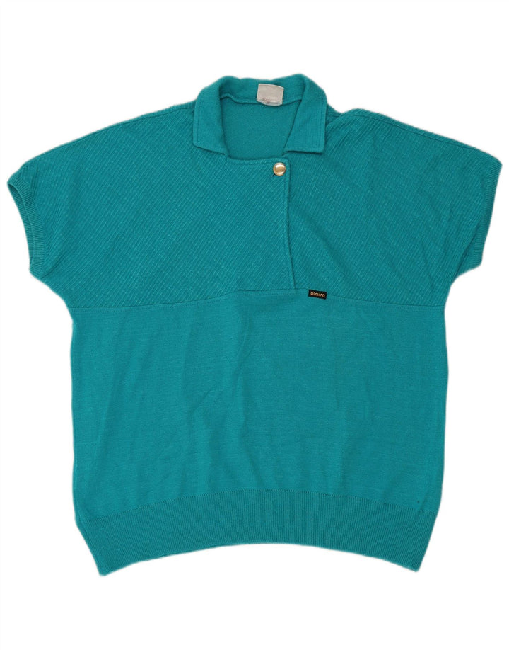 Damski sweter polo z krótkim rękawem Almira IT 44 Średni niebieski