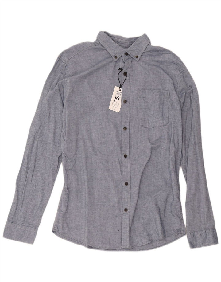Męska koszula flanelowa Jack & Jones, duża, niebieska, bawełniana w jodełkę
