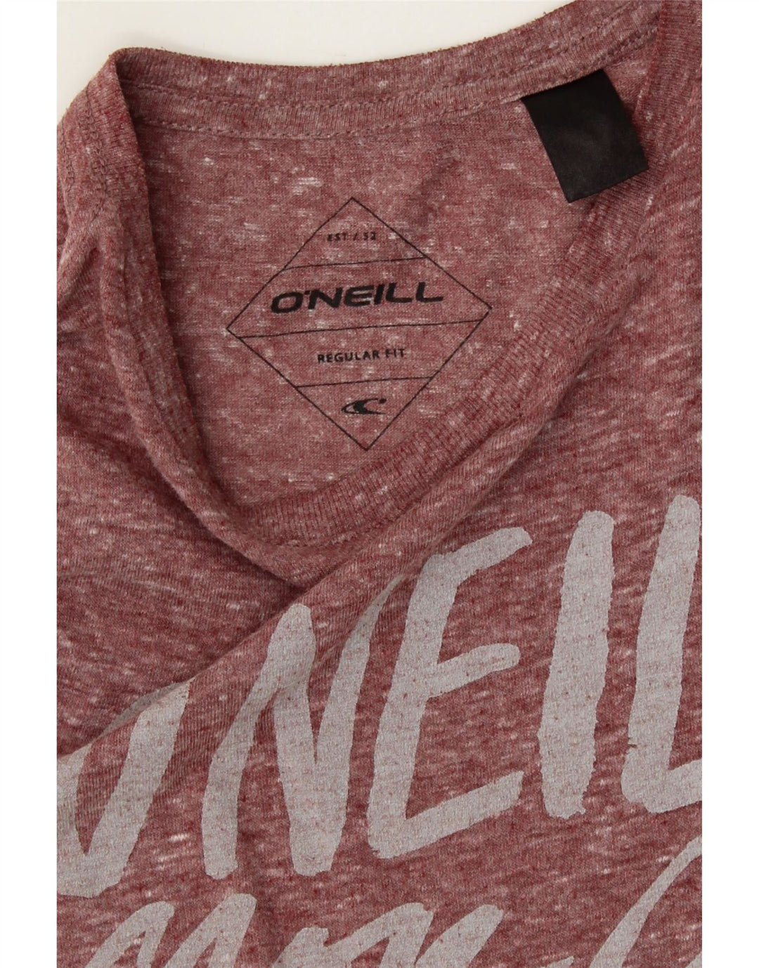 O'NEILL Mens Regular Fit Graphic T-Shirt Top Small Red Flecked Polyester Vintage O'Neill and Second-Hand O'Neill from Messina Hembry 