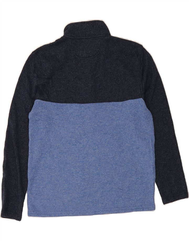 IZOD Mens Zip Neck Sweatshirt Jumper Medium Navy Blue Colourblock Vintage Izod and Second-Hand Izod from Messina Hembry 