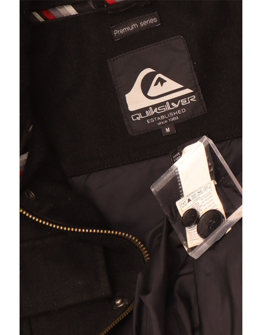 Męska kurtka użytkowa Quiksilver UK 38 Średnia czarna wełna