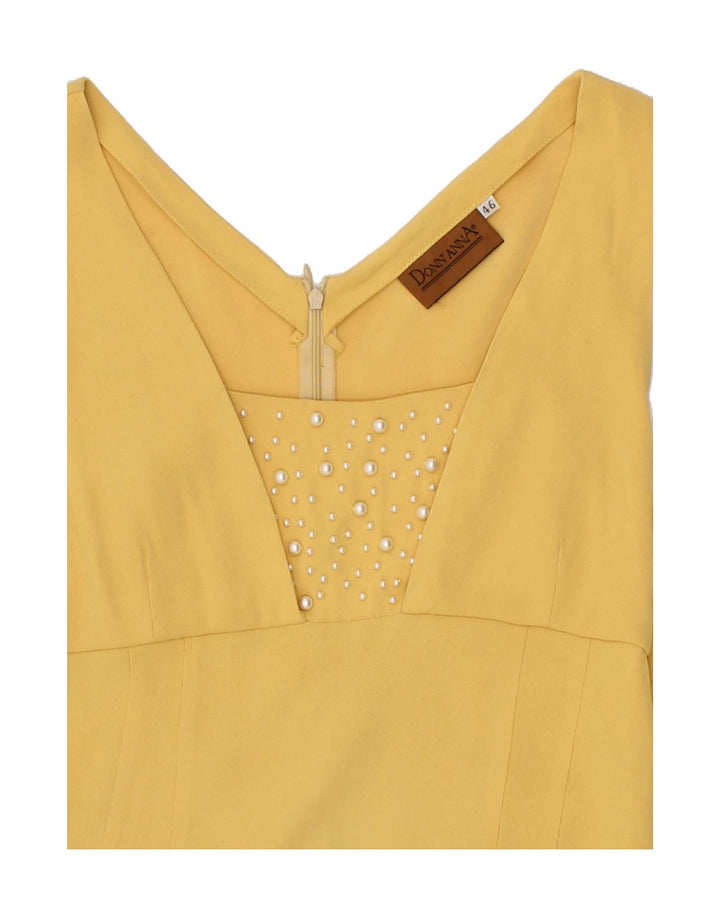 VINTAGE Womens Sleeveless Sheath Dress IT 46 Large Yellow Vintage Vintage and Second-Hand Vintage from Messina Hembry 