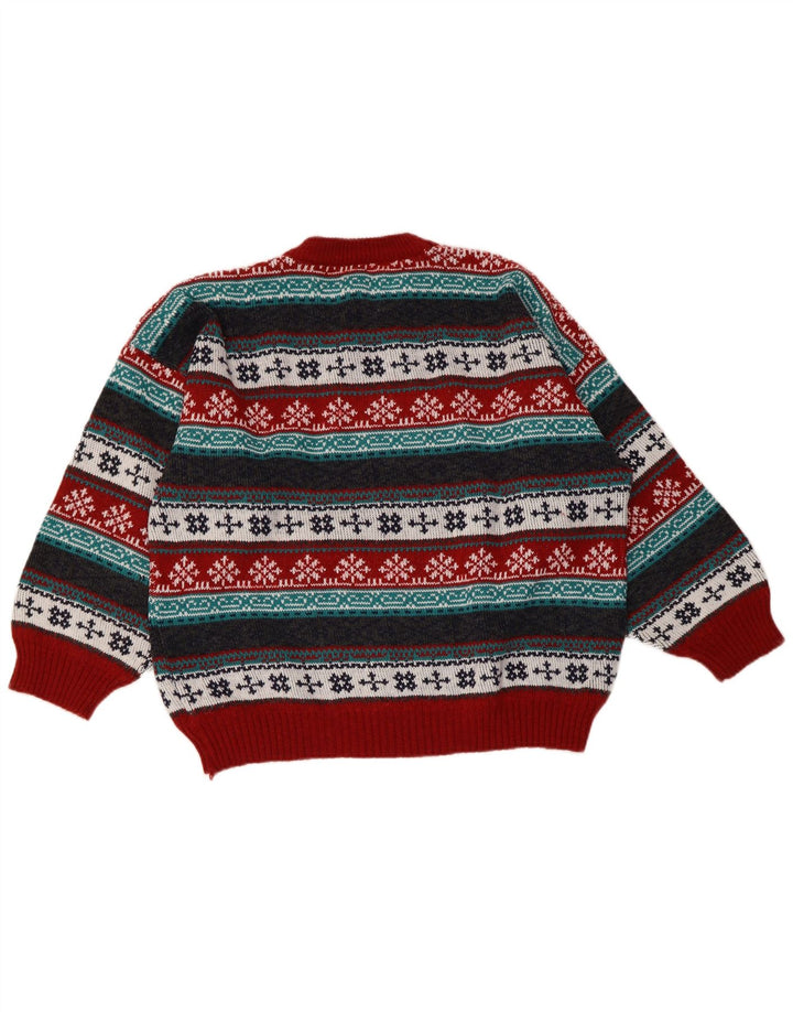 Sweter damski VINTAGE z okrągłym dekoltem UK 18 XL, wielokolorowy Fair Isle