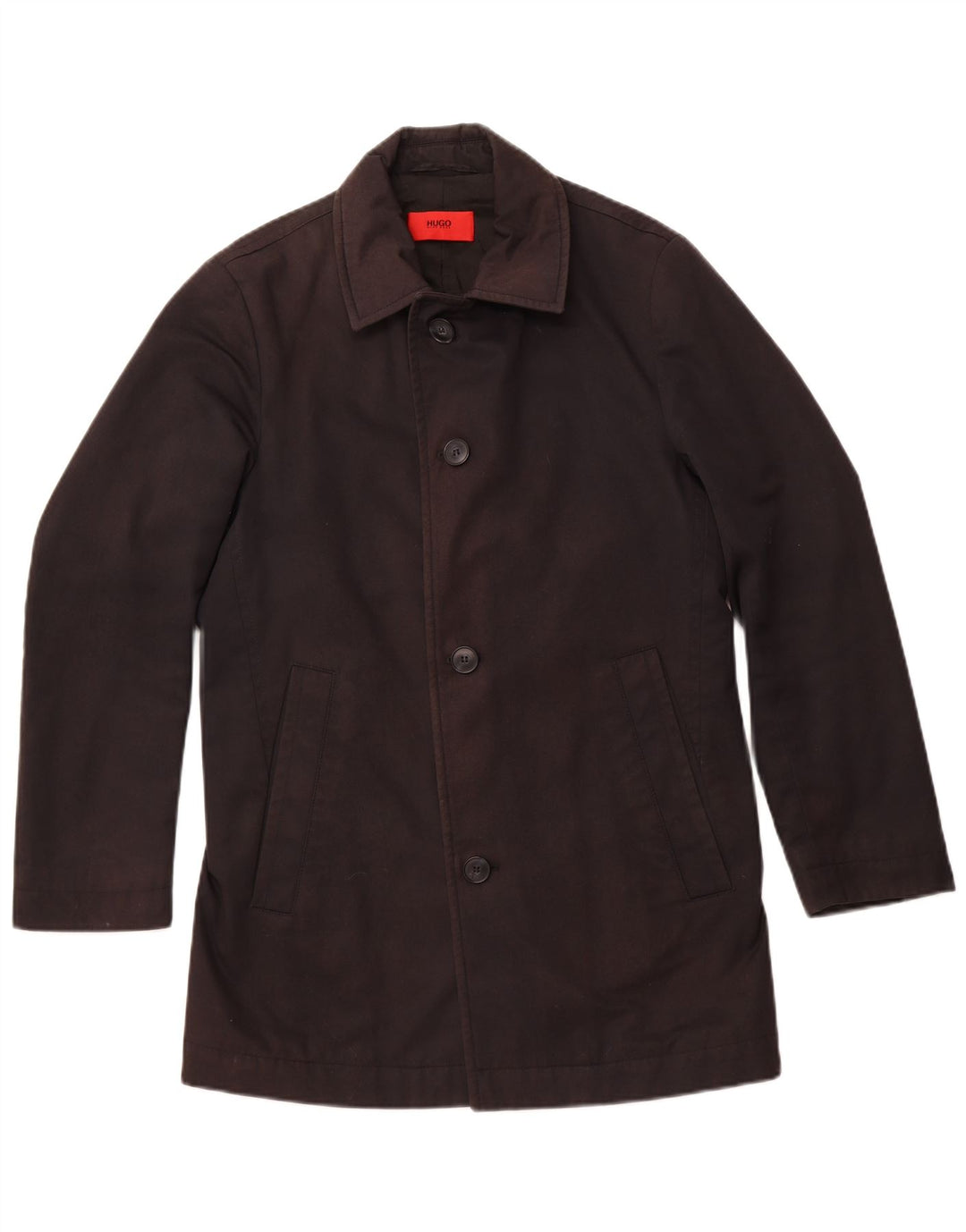 Męski płaszcz wiatrówkowy HUGO BOSS IT 48 Średni czarny poliester