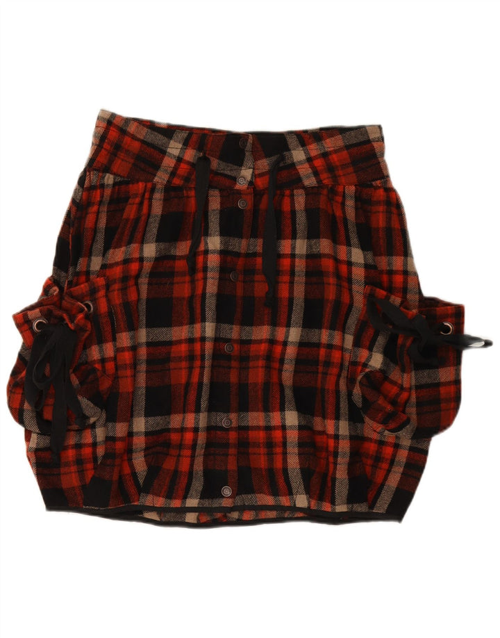 FORNARINA Damska spódnica bąbelkowa duża W34 wełniana wielokolorowa krata