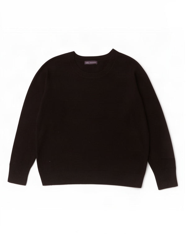 Marks & Spencer Damski sweter z dekoltem w łódkę UK 20 2XL Czarny akryl