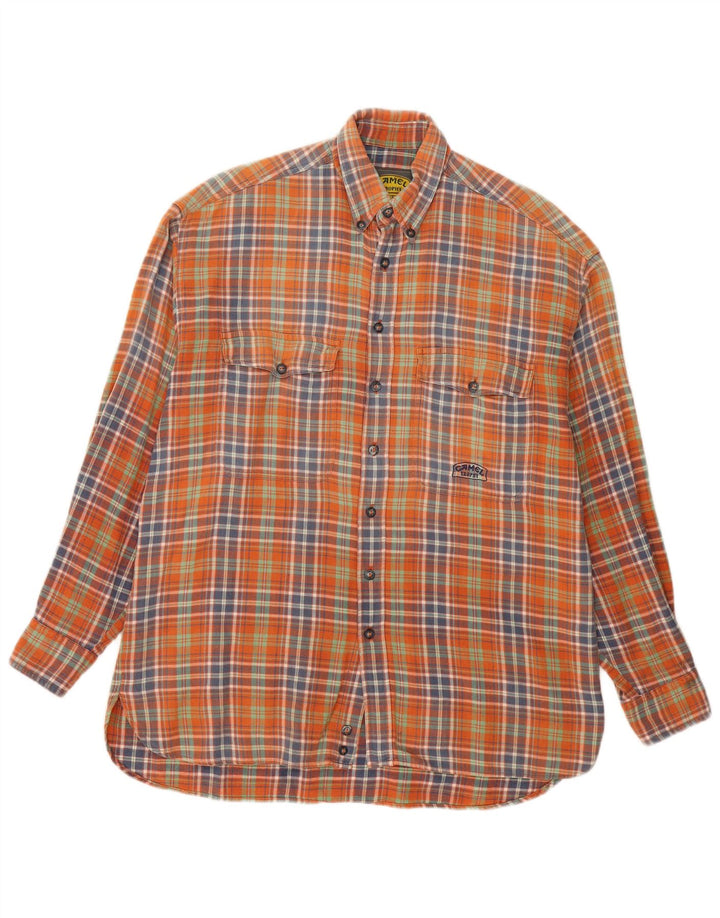 Męska koszula flanelowa Camel Active w średnią pomarańczową kratkę