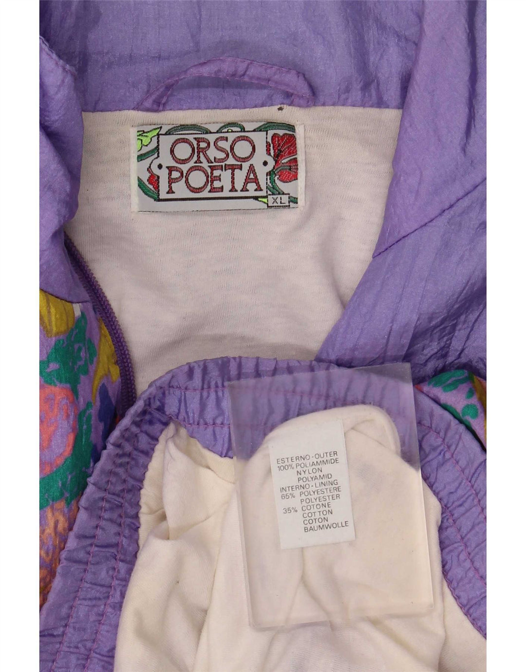 Orso Poeta Męska bluza dresowa z abstrakcyjnym wzorem XL Fioletowy poliamid