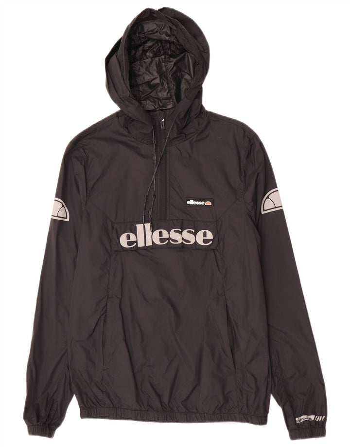 Męska kurtka przeciwdeszczowa z kapturem Anorak Ellesse UK 34 XS Czarny poliamid