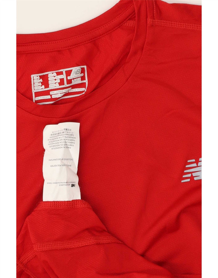 Koszulka męska New Balance, duża, czerwona, poliestrowa