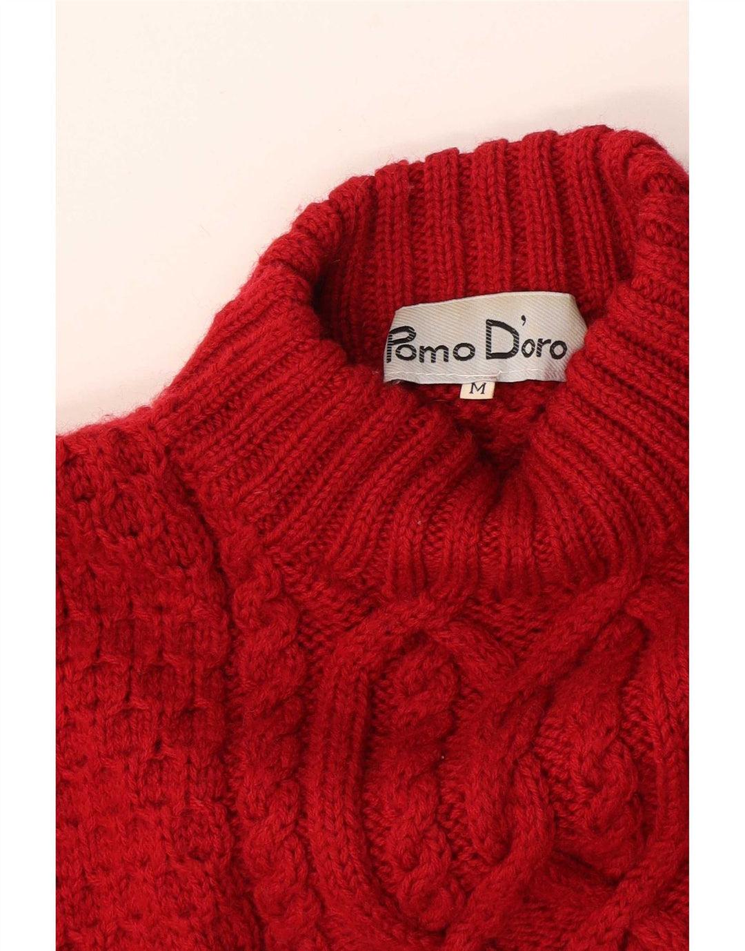 Pomodoro damski sweter z golfem UK 14 średni czerwony
