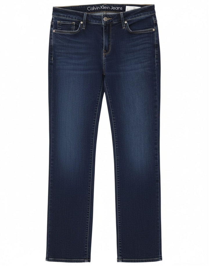 Damskie jeansy Calvin Klein Straight W30 L32 Granatowe