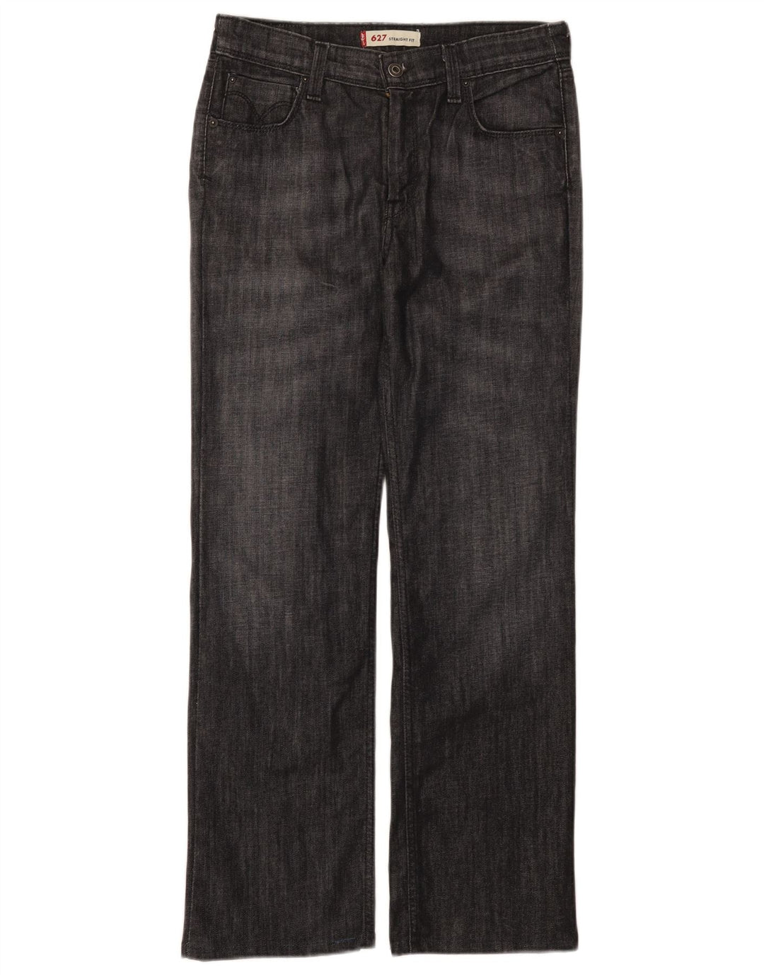 Damskie dżinsy Levi's 627 Straight W30 L29 Szara bawełna