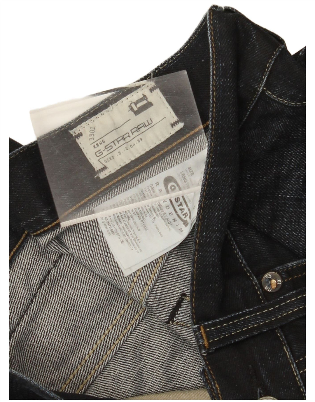 Damskie jeansy G-STAR 3301 Slim W32 L32 Granatowa bawełna