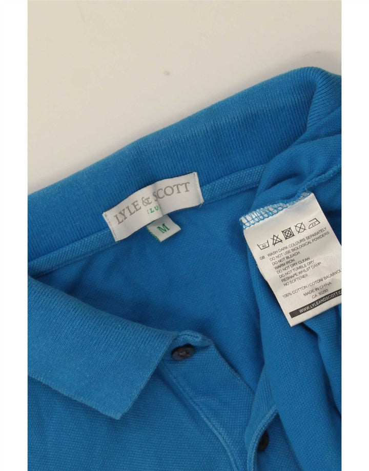 Męska koszulka polo Lyle & Scott, średnia niebieska, bawełniana