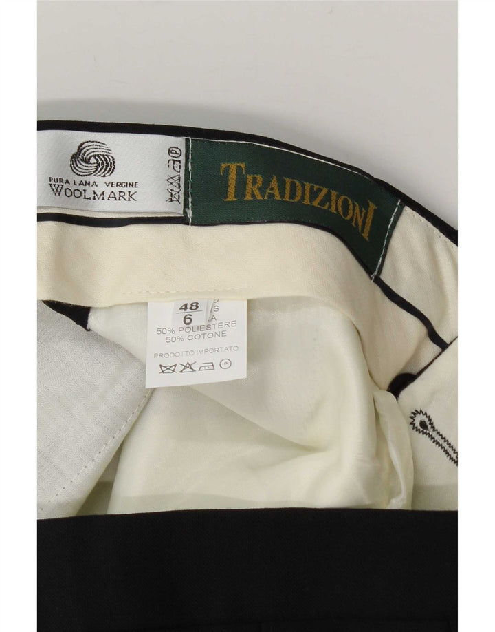 Męskie spodnie garniturowe w stylu vintage IT 48 Medium W32 L34 Granatowa wełna