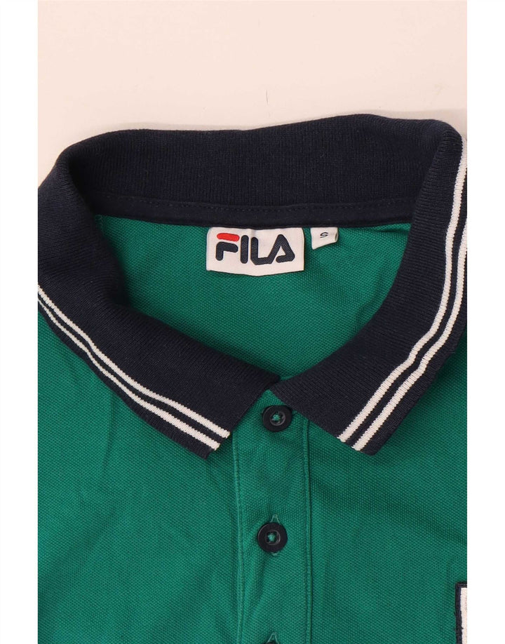 Męska koszulka polo Fila w małych zielonych blokach kolorów