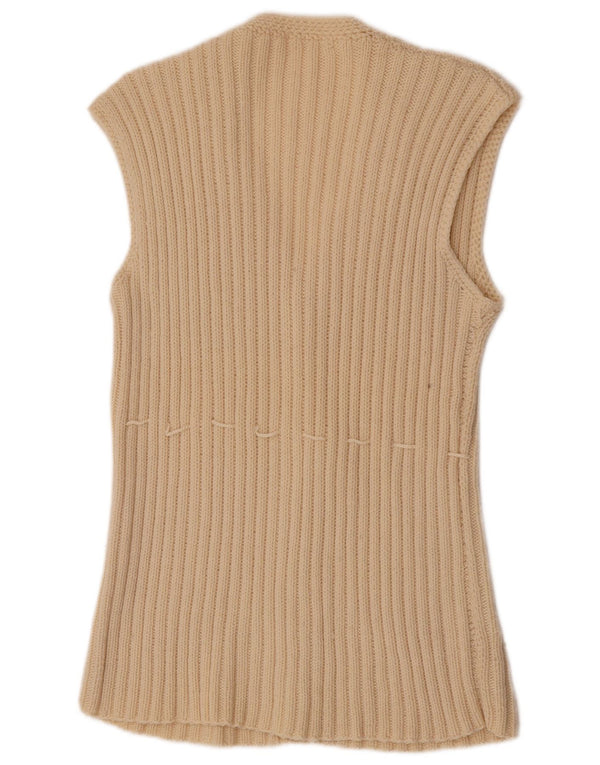 Sweter damski bez rękawów w stylu vintage, UK 14, średni, w kolorze złamanej bieli