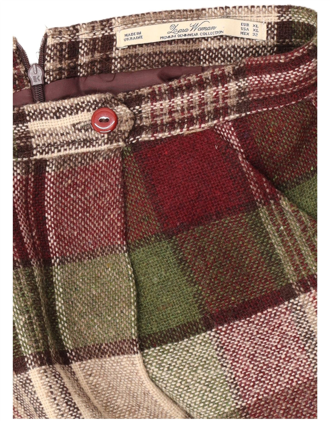 Spódnica plisowana damska Leara XL W32 w bordową kratkę