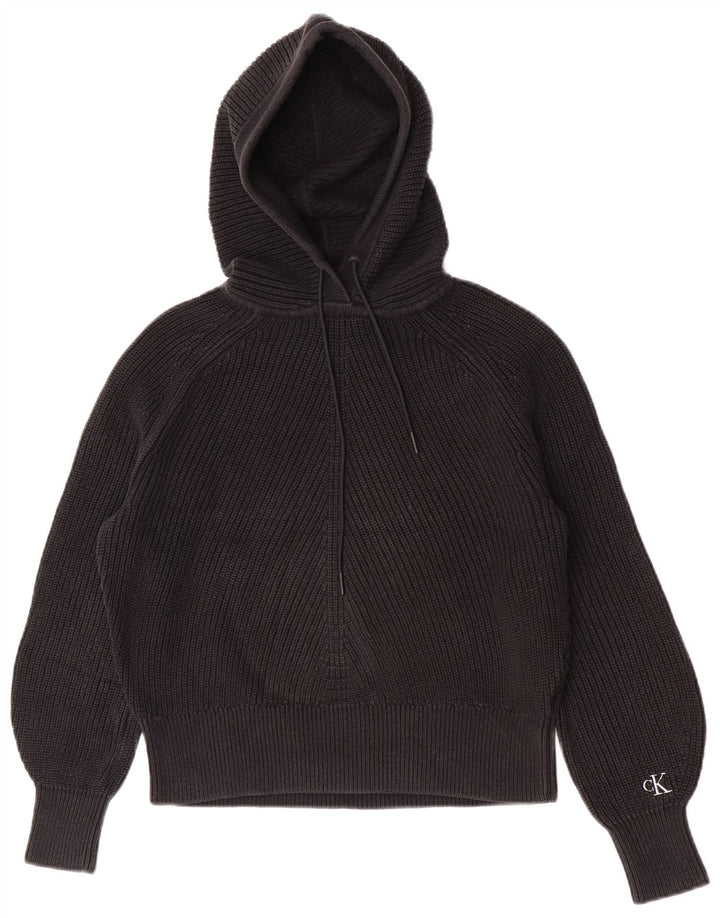 Damski sweter oversize Calvin Klein Jeans z kapturem, UK 10, mały, czarny