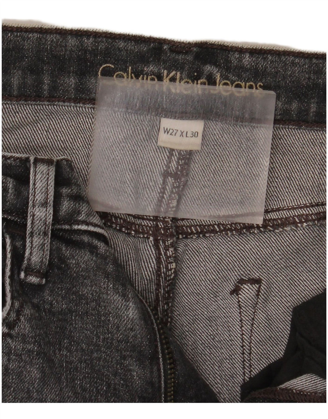 Damskie jeansy Calvin Klein Distressed Skinny Cropped W27 L26 Szare
