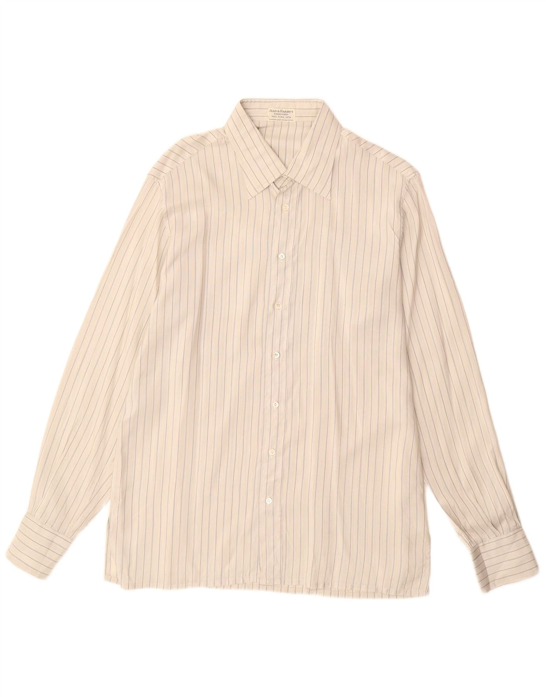 Koszula męska w stylu vintage, rozmiar 42 16 1/2, duża, szara, jedwabna w prążki