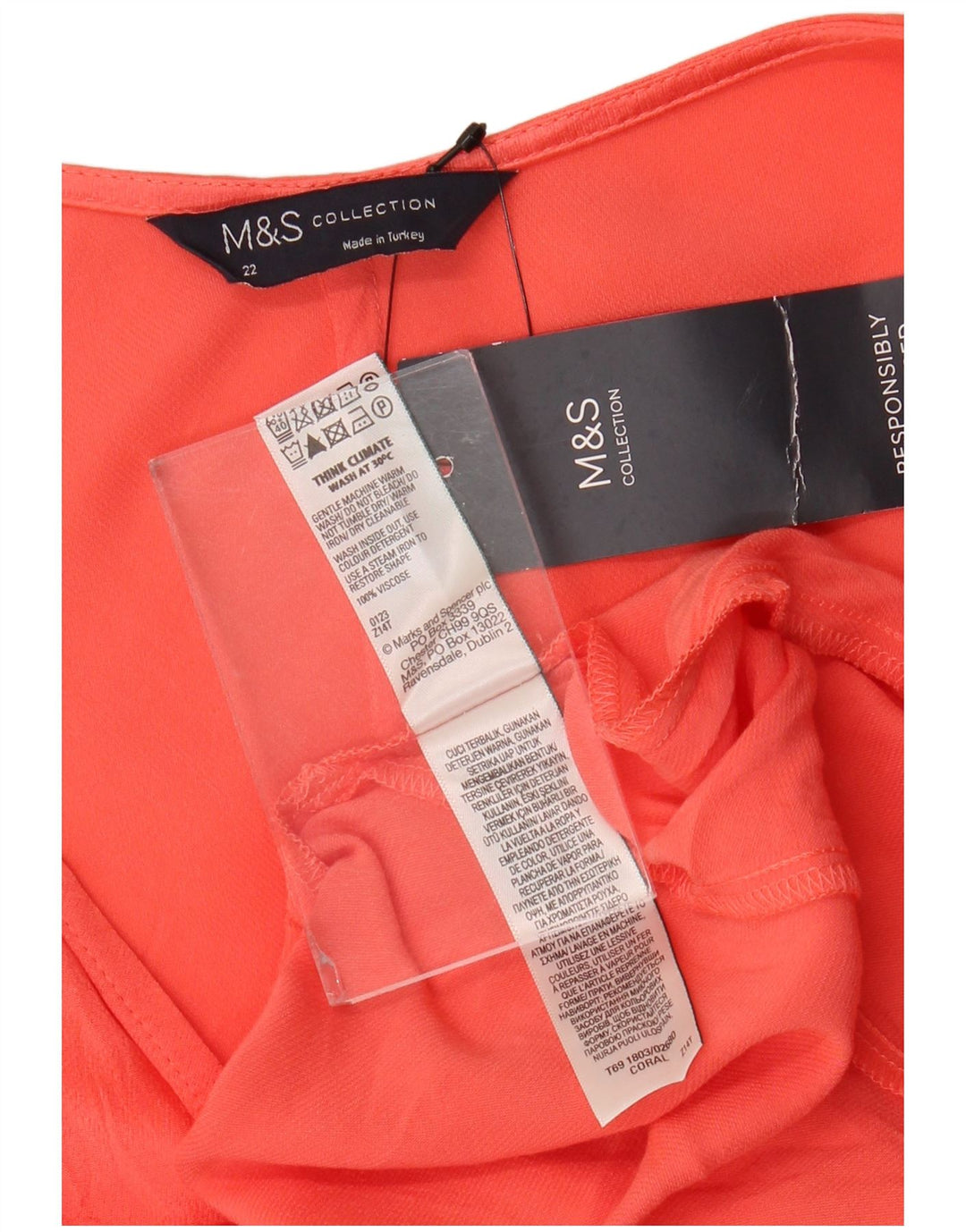 Marks & Spencer Damska zwykła sukienka maxi UK 22 3XL Pomarańczowa wiskoza
