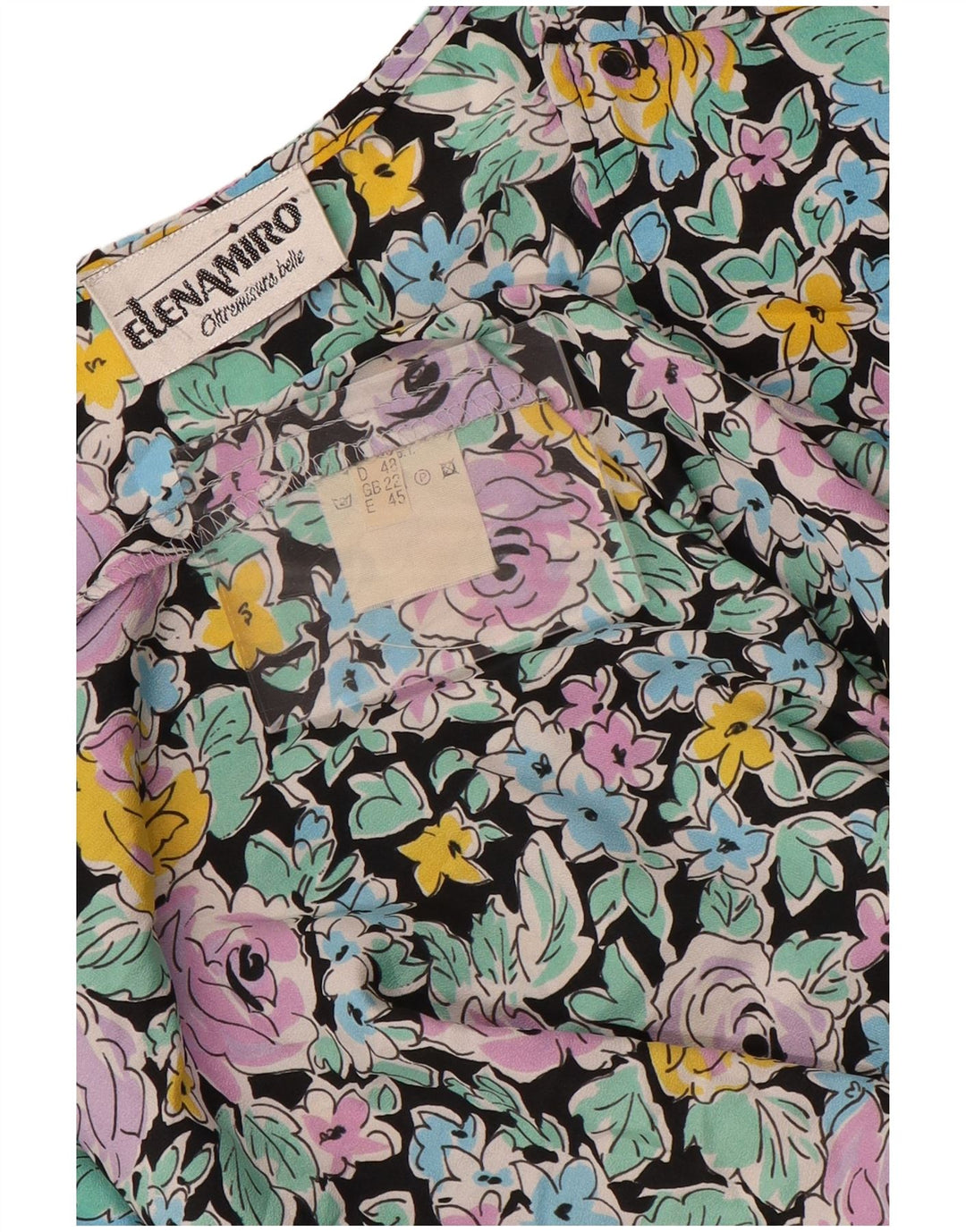 Damska sukienka peplum z długim rękawem ELENA MIRO UK 22 3XL wielokolorowe kwiaty