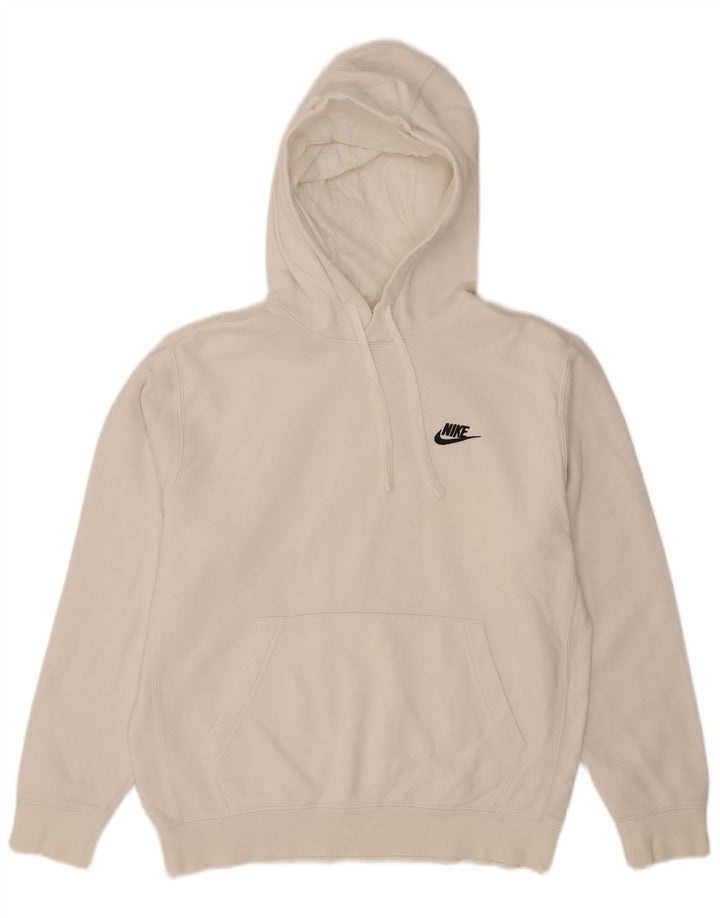 Męski sweter z kapturem Nike, mały, biały, bawełniany