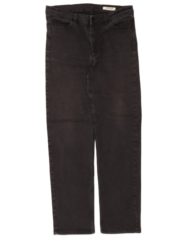 Marks & Spencer Womens Regular Straight Jeans UK 16 Large W32 L30 Black