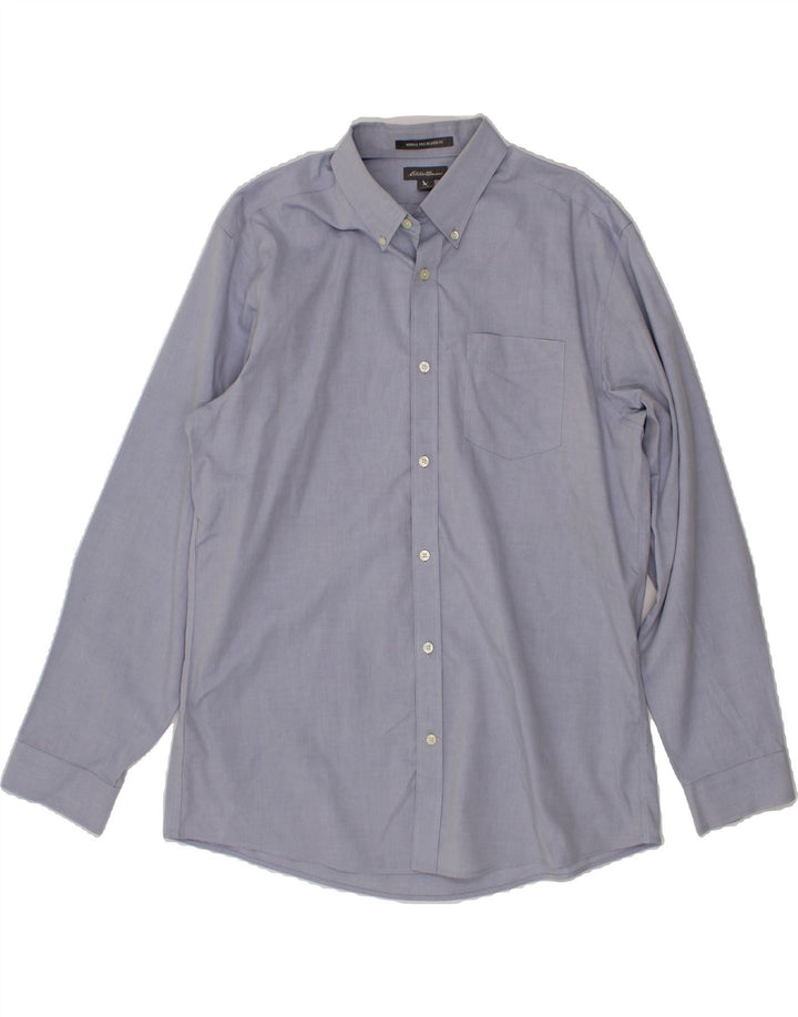 EDDIE BAUER Mens Relaxed Fit Shirt Large Grey Cotton Vintage Eddie Bauer and Second-Hand Eddie Bauer from Messina Hembry 