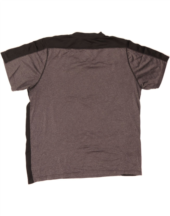 REEBOK Mens T-Shirt Top Medium Grey Colourblock Polyester Vintage Reebok and Second-Hand Reebok from Messina Hembry 