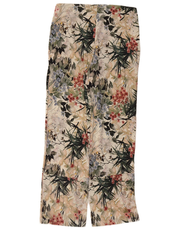 Zara Womens Straight Chino Trousers Medium W28 L29 Multicoloured Floral