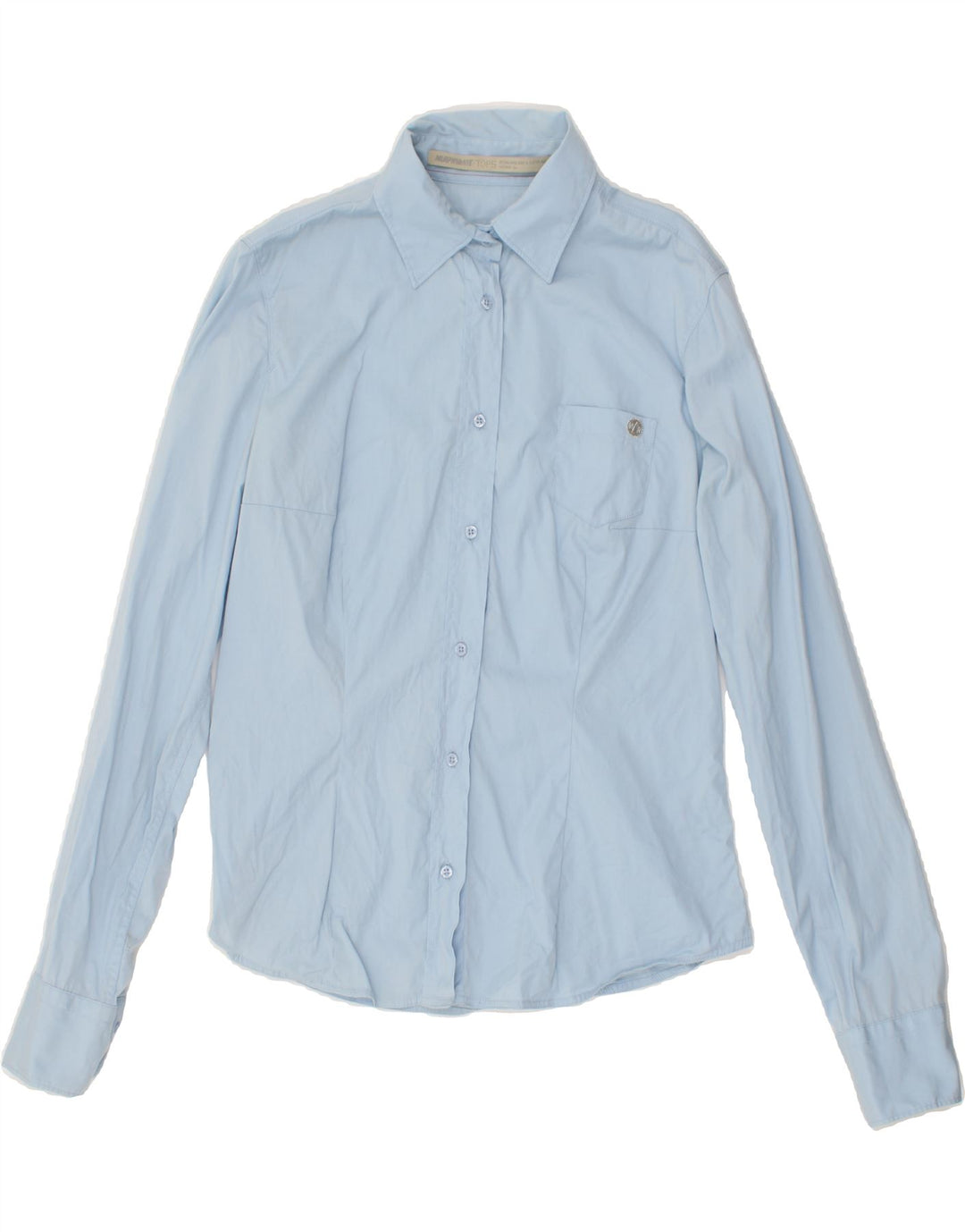 MURPHY & NYE Womens Shirt UK 14 Medium Blue Cotton Vintage Murphy & Nye and Second-Hand Murphy & Nye from Messina Hembry 