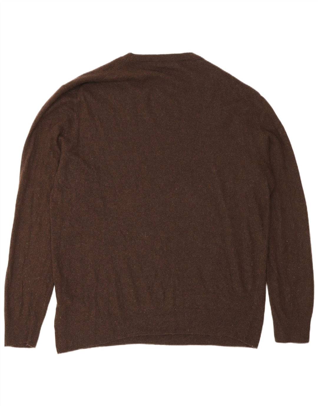 Męski sweter Zara z okrągłym dekoltem, duży, brązowy, wiskoza