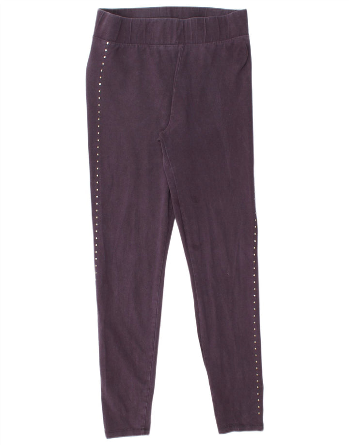 Legginsy damskie Marks & Spencer UK 12 Średniofioletowe, bawełniane w cętki
