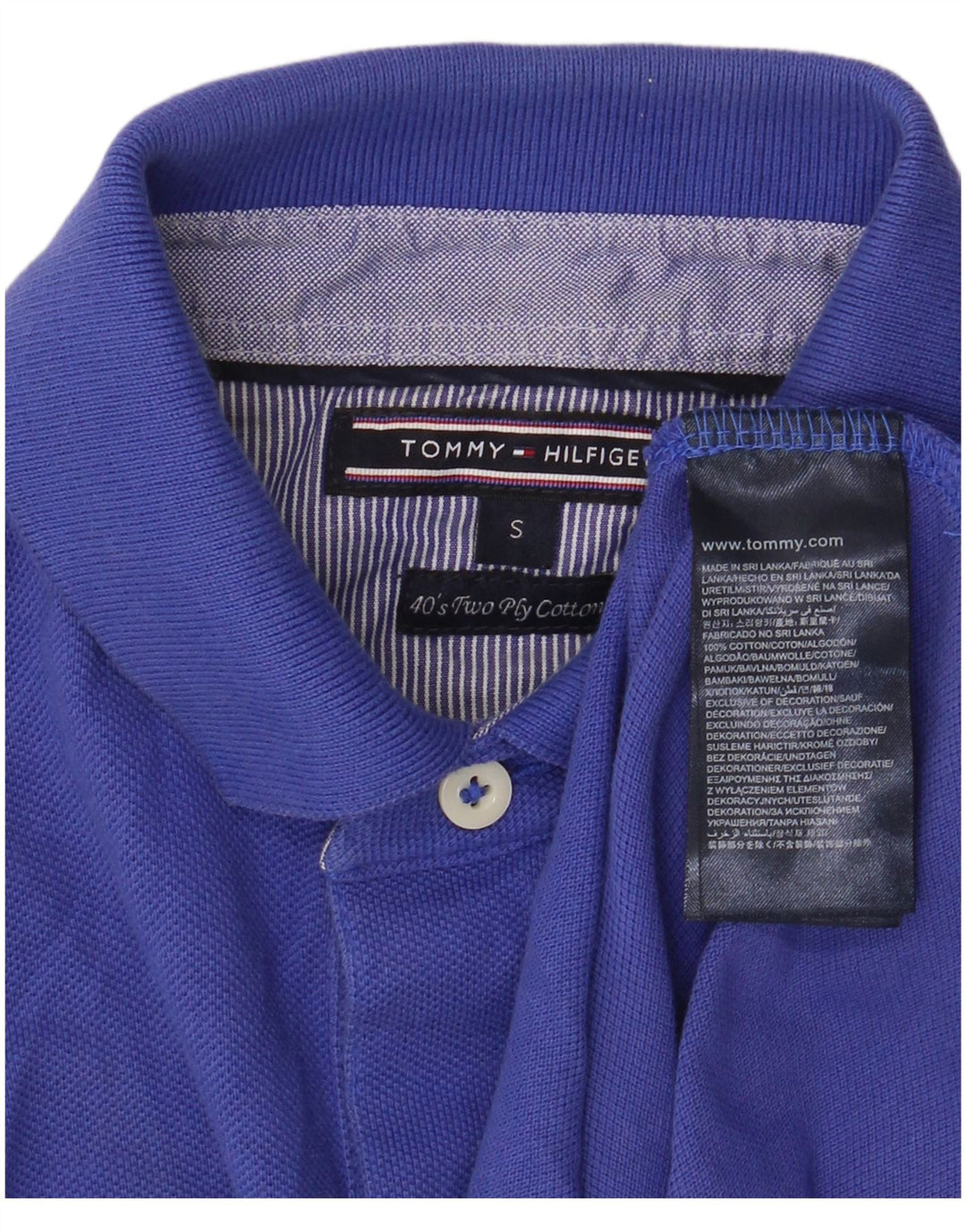 Męska koszulka polo TOMMY HILFIGER, mała, niebieska, bawełniana