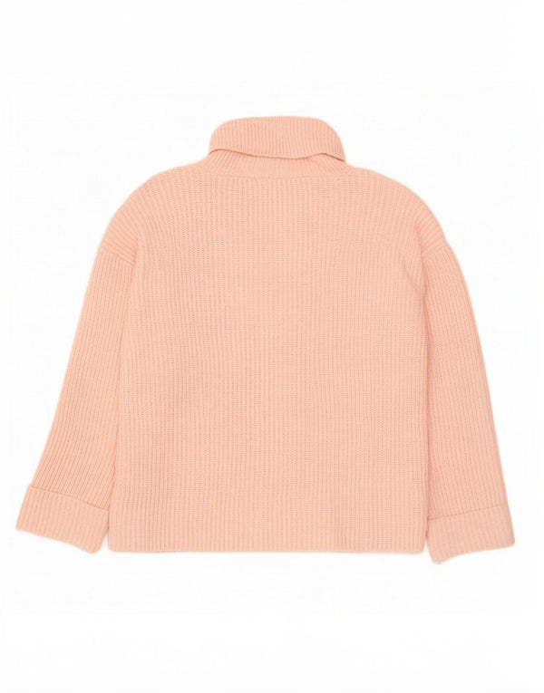 Marks & Spencer Damski sweter oversize z golfem, UK 16, duży, różowy