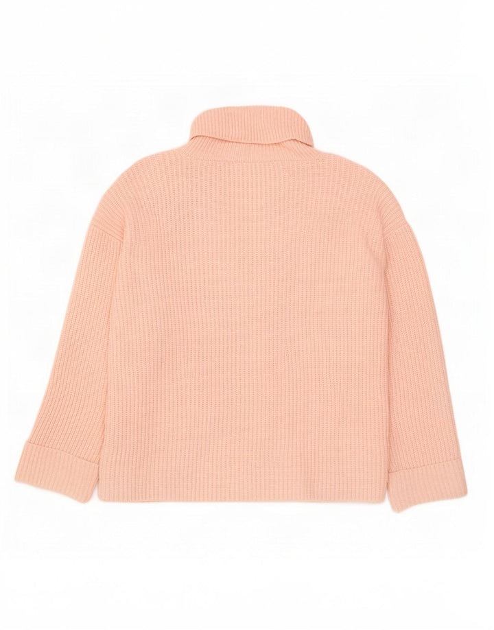 Marks & Spencer Damski sweter oversize z golfem, UK 16, duży, różowy