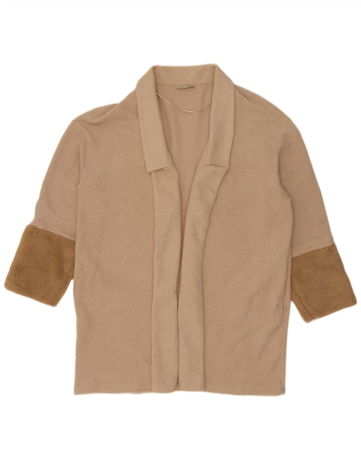 Damski sweter oversize z długim rękawem Zara UK 14 średni beż