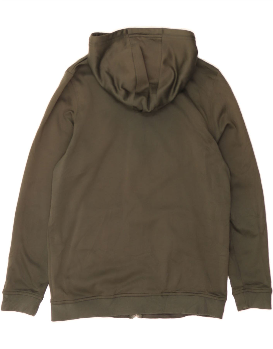 UNDER ARMOUR Mens Zip Hoodie Sweater Small Khaki Polyester Vintage Under Armour and Second-Hand Under Armour from Messina Hembry 