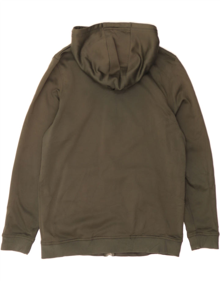 UNDER ARMOUR Mens Zip Hoodie Sweater Small Khaki Polyester Vintage Under Armour and Second-Hand Under Armour from Messina Hembry 