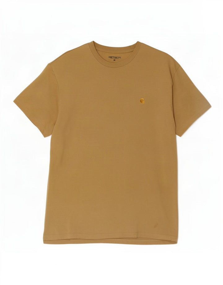 T-shirt męski Carhartt, bawełniany, średnio brązowy