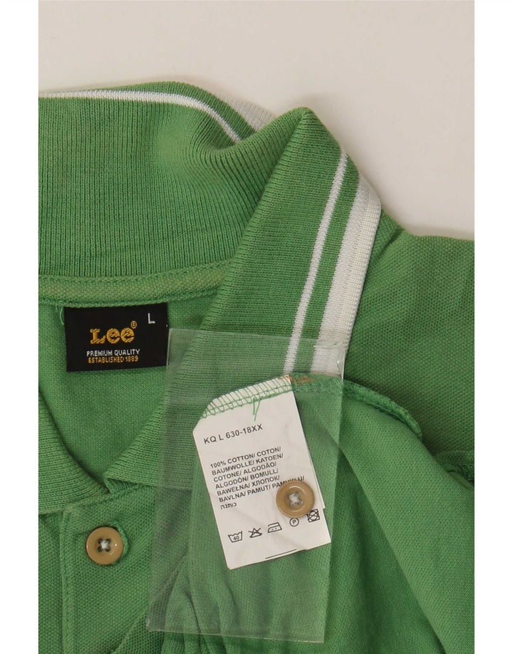 Męska koszulka polo Lee, duża, bawełniana w zielone paski