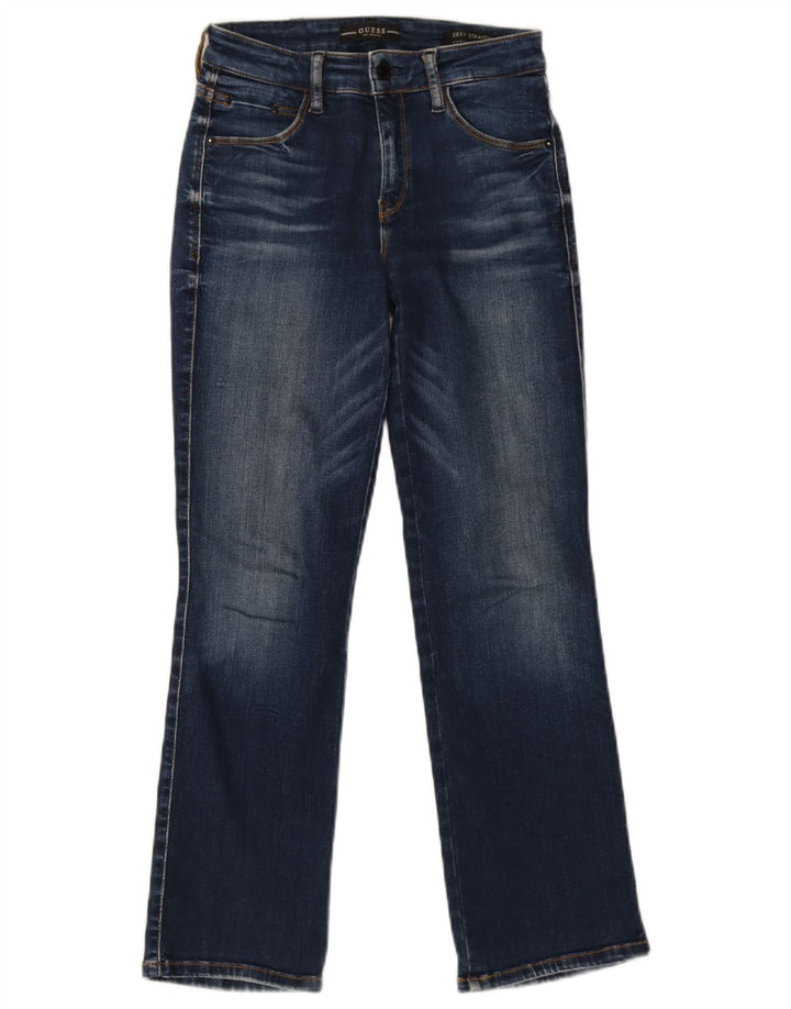 Damskie dżinsy Guess Curvy Straight W24 L26 Niebieskie bawełniane