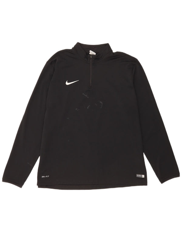 Męski dres Nike Dri Fit z zamkiem błyskawicznym na szyi, 2XL, czarny poliester