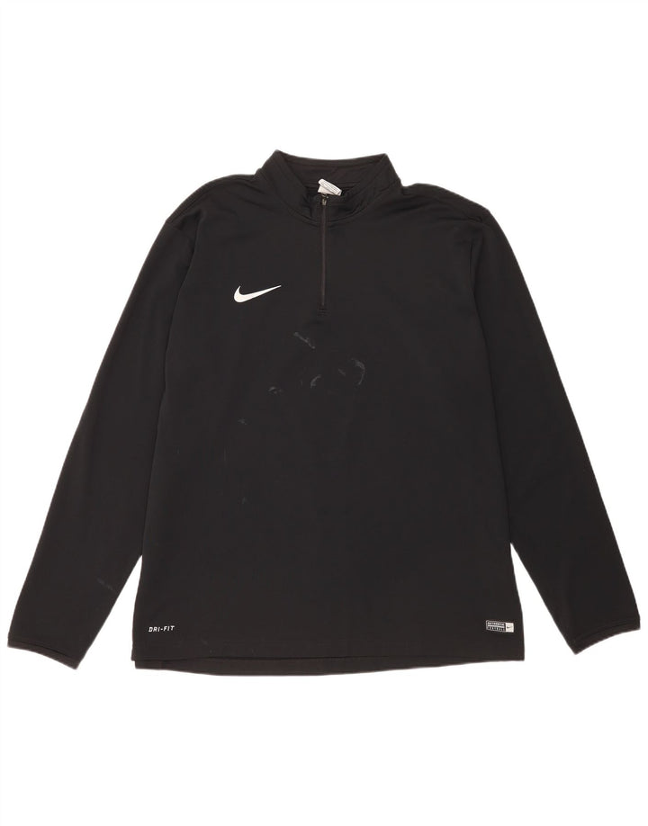 Męski dres Nike Dri Fit z zamkiem błyskawicznym na szyi, 2XL, czarny poliester