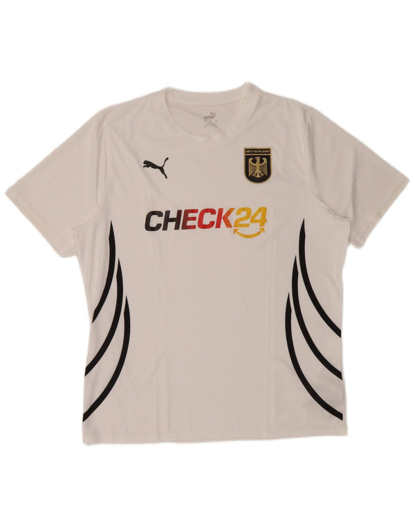 Męska koszulka Puma Deutshland z grafiką, top XL, poliester w białe paski