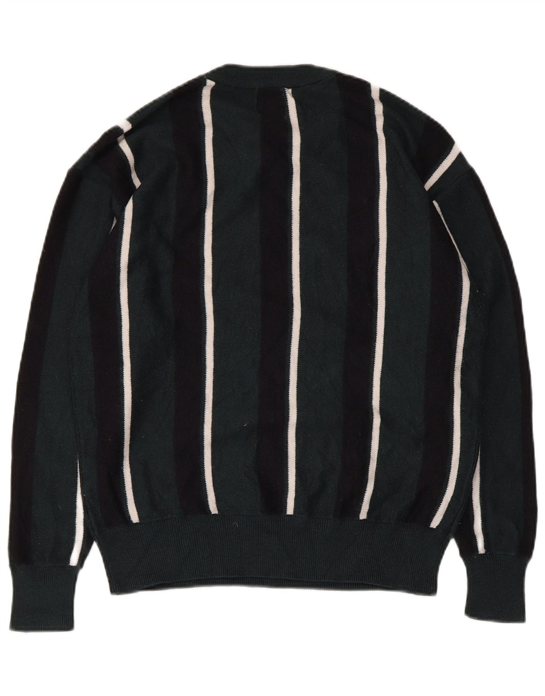 Męski sweter z okrągłym dekoltem Zara w średnie zielone paski